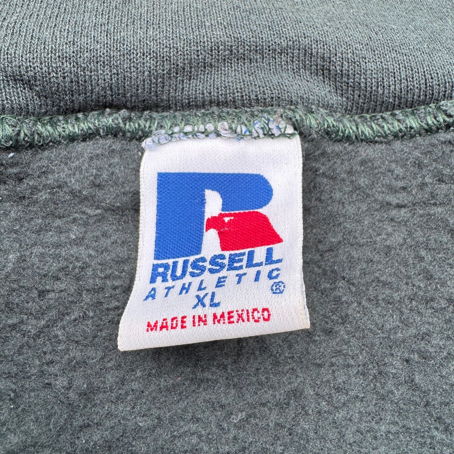 90s Russell Athletic Green Half-Zip Sweatshirt KiiChain Clothing