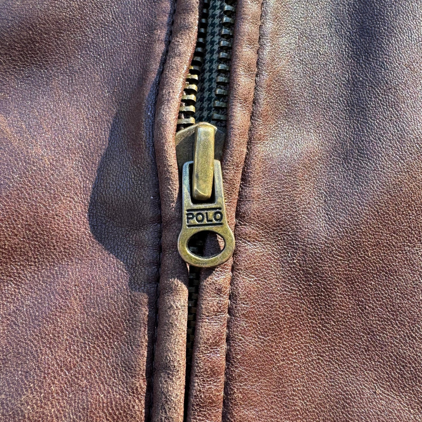 90s-00s Polo by Ralph Lauren Brown Leather Jacket KiiChain Clothing