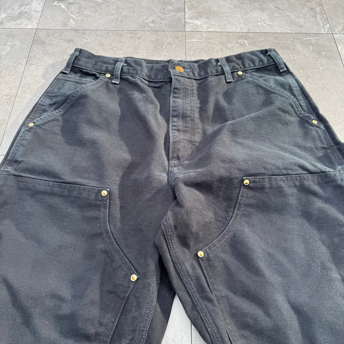 90s Carhartt Made in USA Black Double Knee Work Pants 33x32 KiiChain Clothing