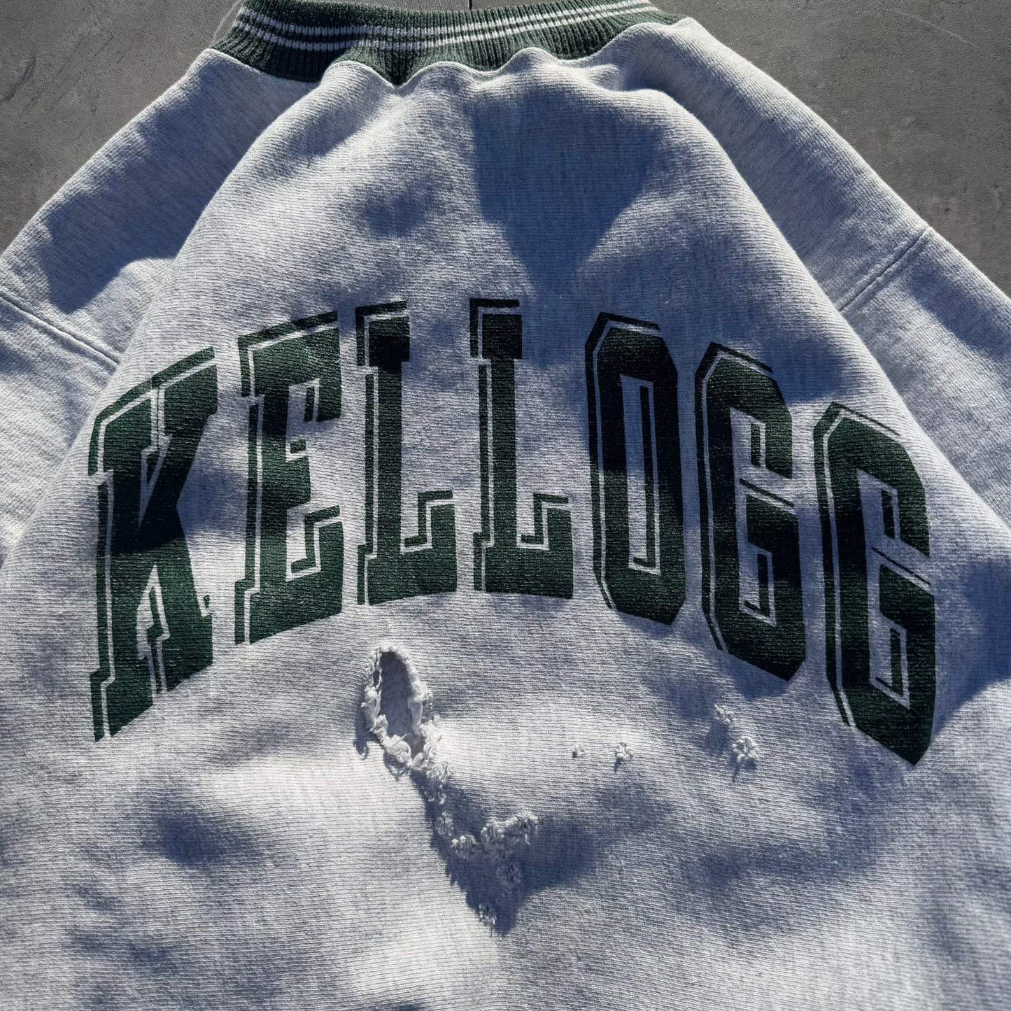90s Champion Reverse Weave Kellogg School of Management Made in USA Thrashed College Sweatshirt