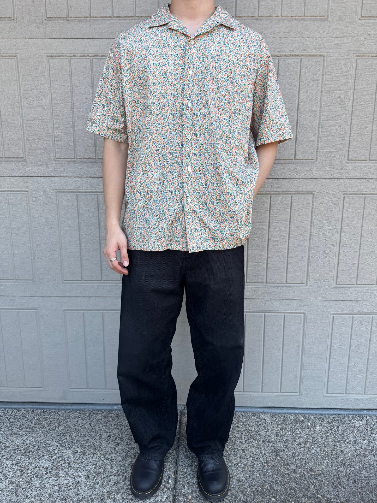 00s Polo by Ralph Lauren Caldwell Orange Flower Open Collar Shirt