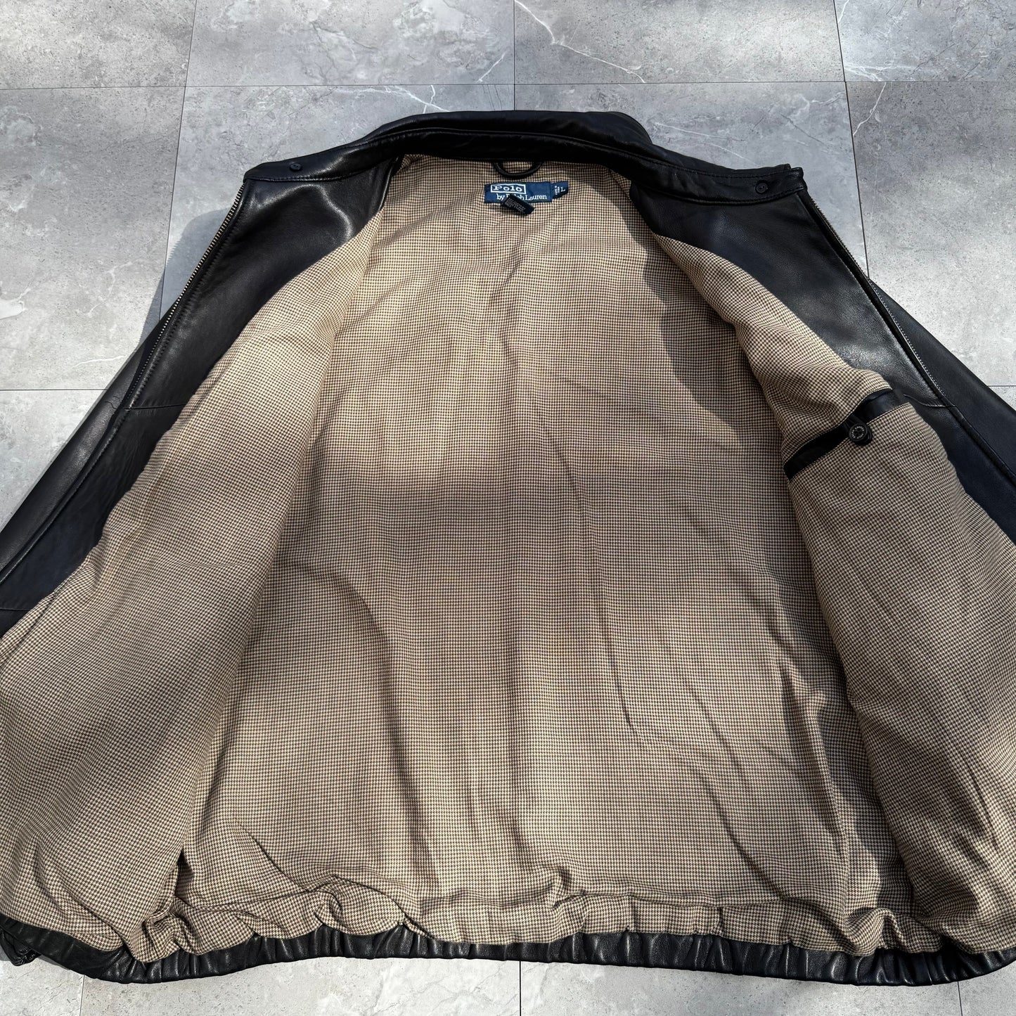 90s Polo by Ralph Lauren Black Leather Jacket KiiChain Clothing