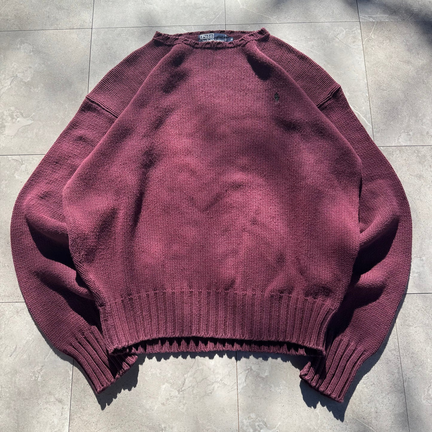 90s Polo by Ralph Lauren Burgundy Knit KiiChain Clothing