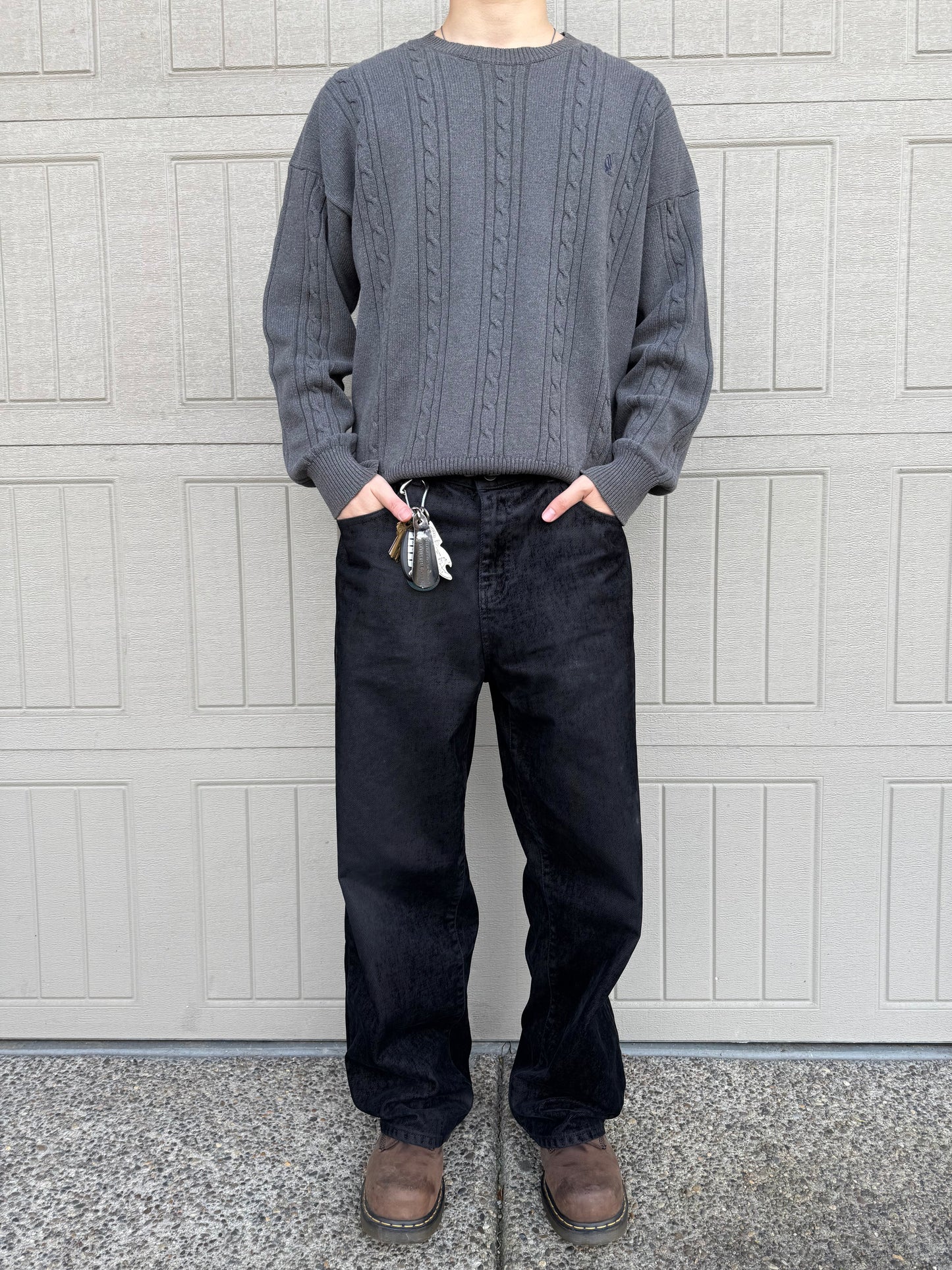 90s Nautica Gray Cable Knit Sweater KiiChain Clothing