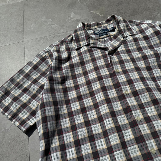 90s Ralph Lauren Made in USA “Caldwell” Checkered Open Collar Shirt KiiChain Clothing