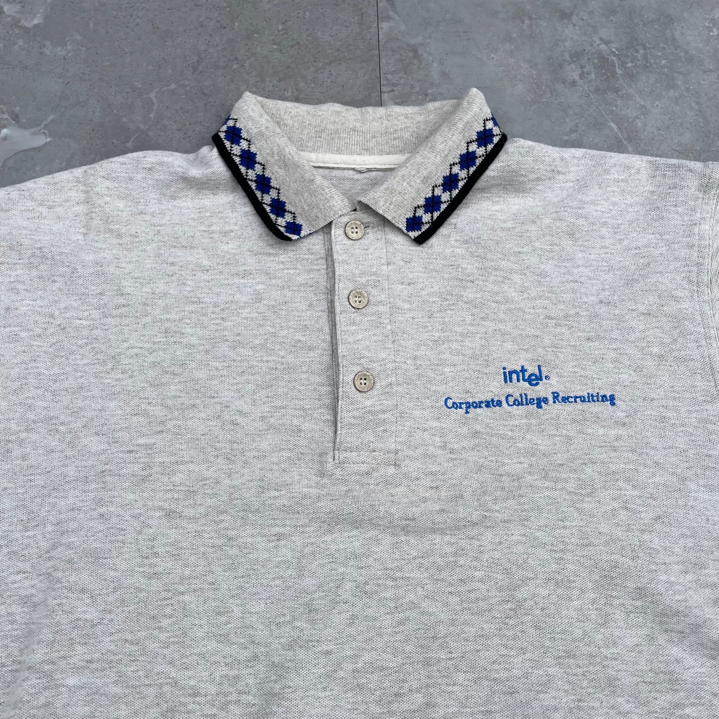 90s Intel Corporate College Recruiting Made in USA Polo Shirt