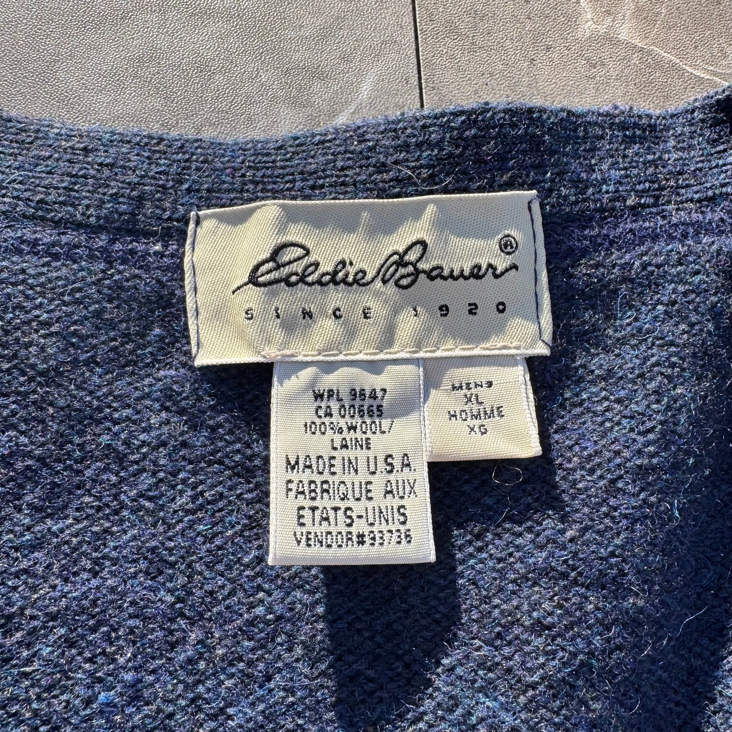 90s-00s Eddie Bauer Wool Made in USA Elbow Patch Cardigan