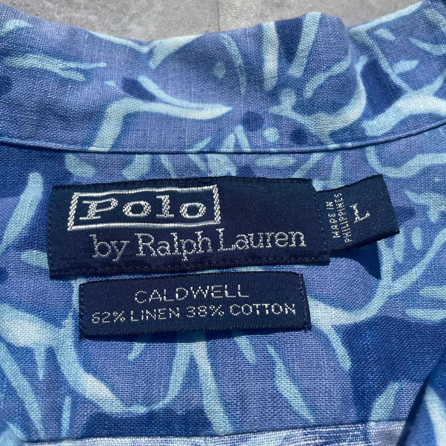 90s Ralph Lauren Caldwell Blue Floral Hawaiian Shirt