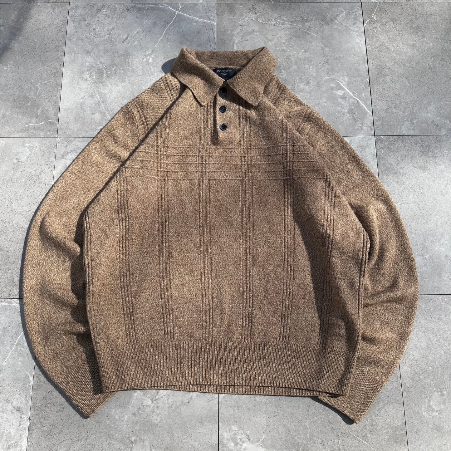 90s-00s Dockers Brown Knit Polo KiiChain Clothing