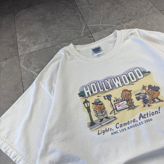 90s-00s Gildan Ultra Cotton Hollywood Lights, Camera, Action White T-Shirt