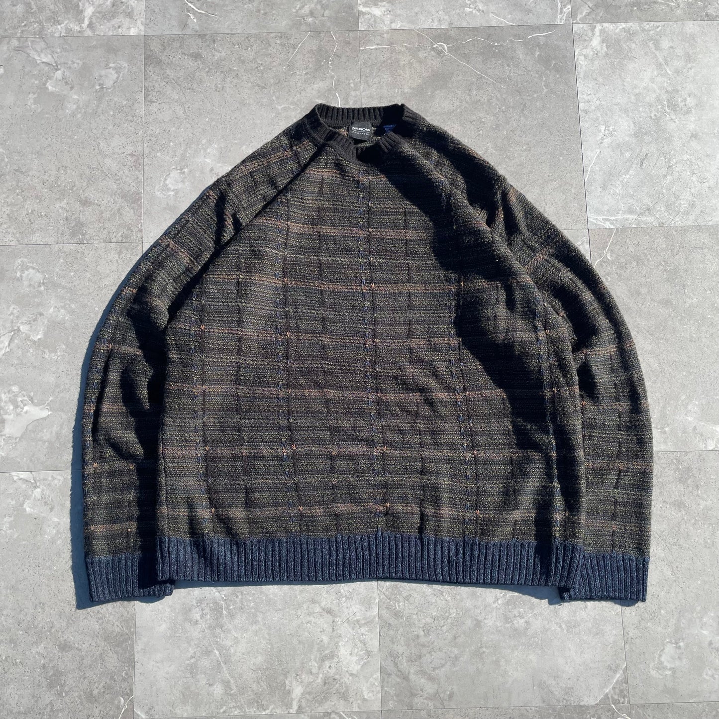 90s-00s Arrow Block Pattern Acrylic Design Knit KiiChain Clothing