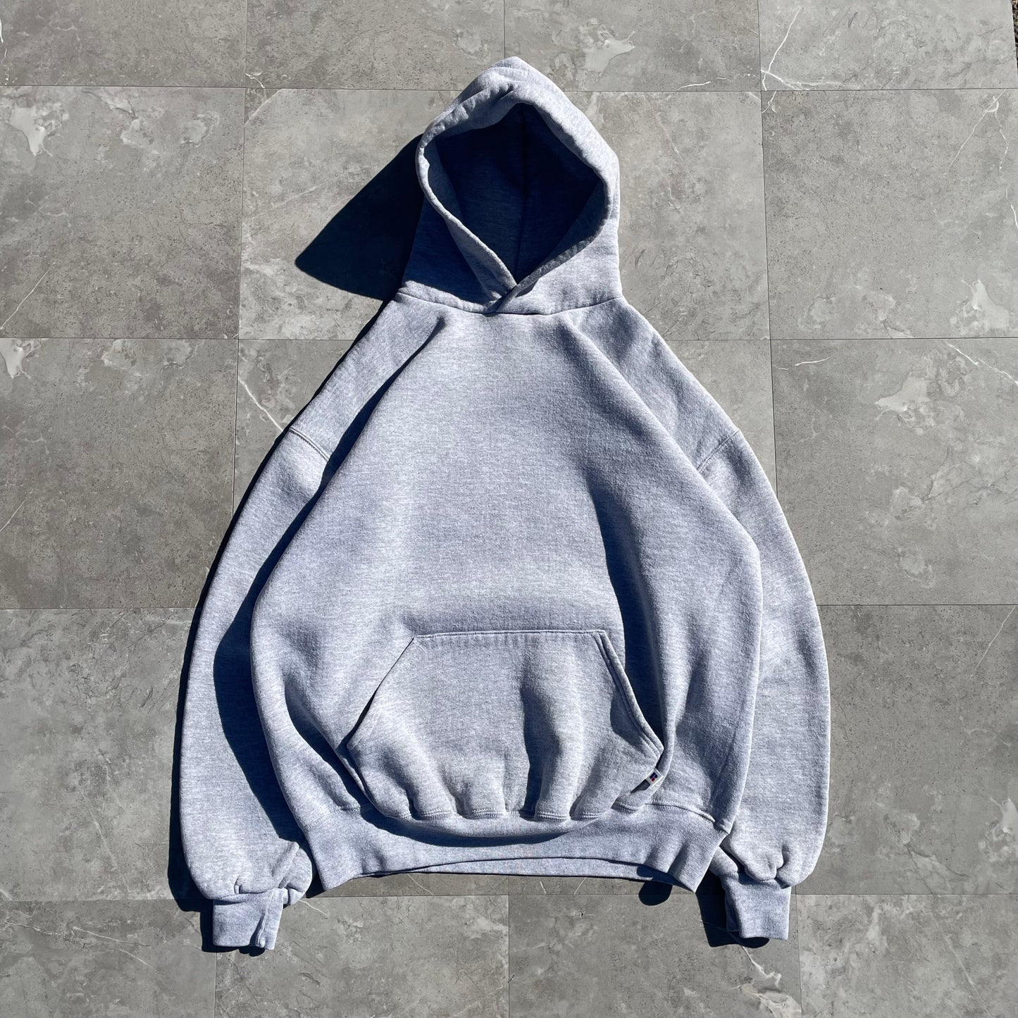 90s Russell Athletic Made in USA Blank Gray Hoodie KiiChain Clothing