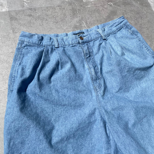 80s Chaps Ralph Lauren Tucked Denim Shorts Size 36 KiiChain Clothing