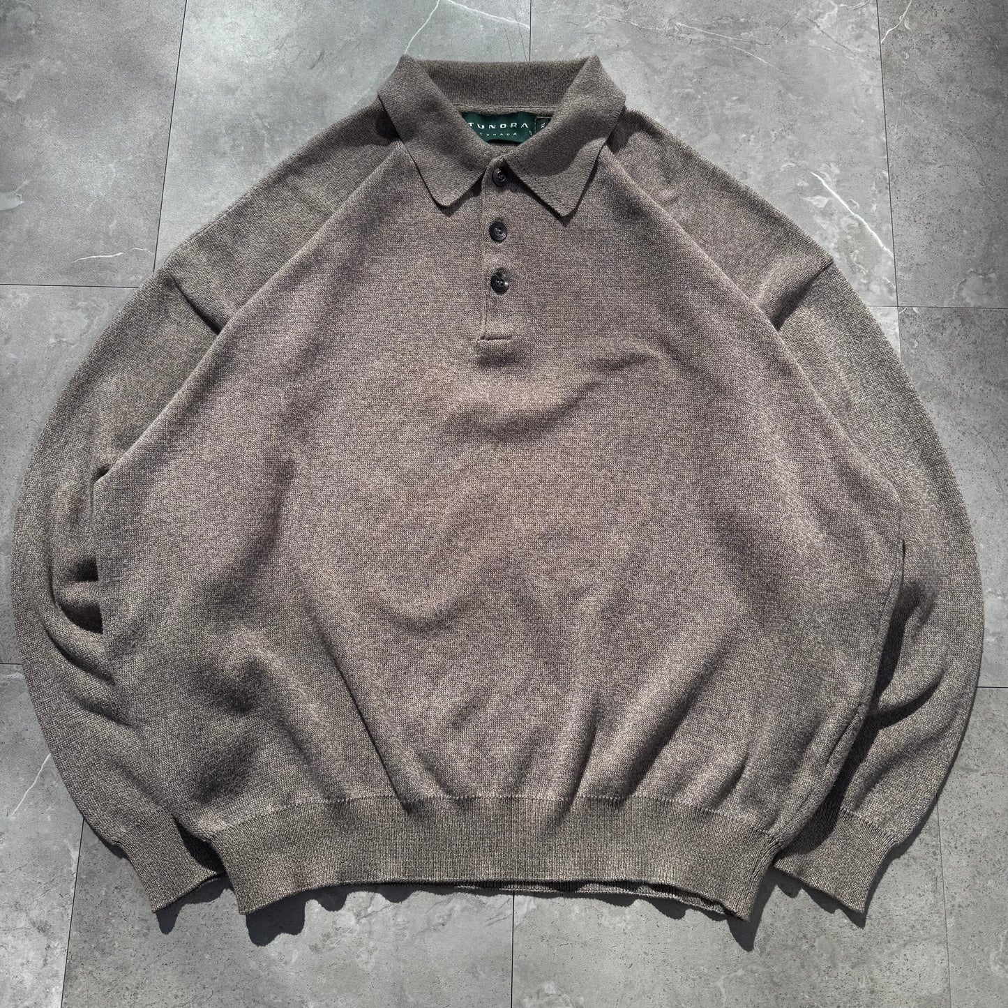 90s Tundra Beige Knit Polo KiiChain Clothing