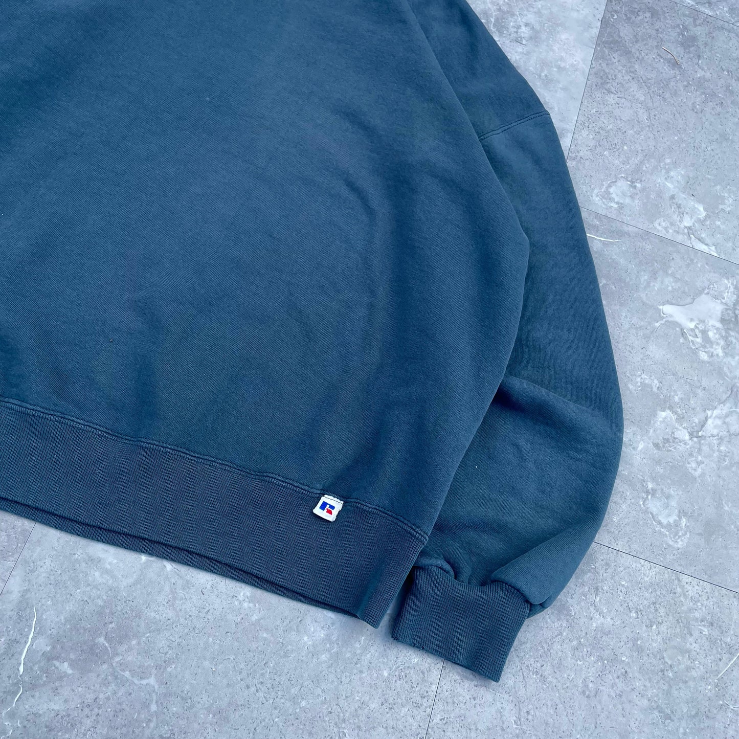 90s Russell Athletic Blank Green-Gray Crewneck KiiChain Clothing