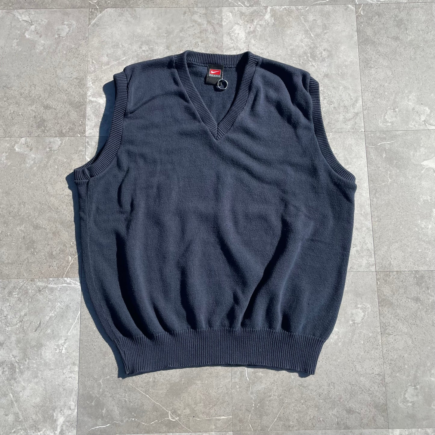90s-00s Nike Made in USA Blank Navy V-Neck Vest KiiChain Clothing