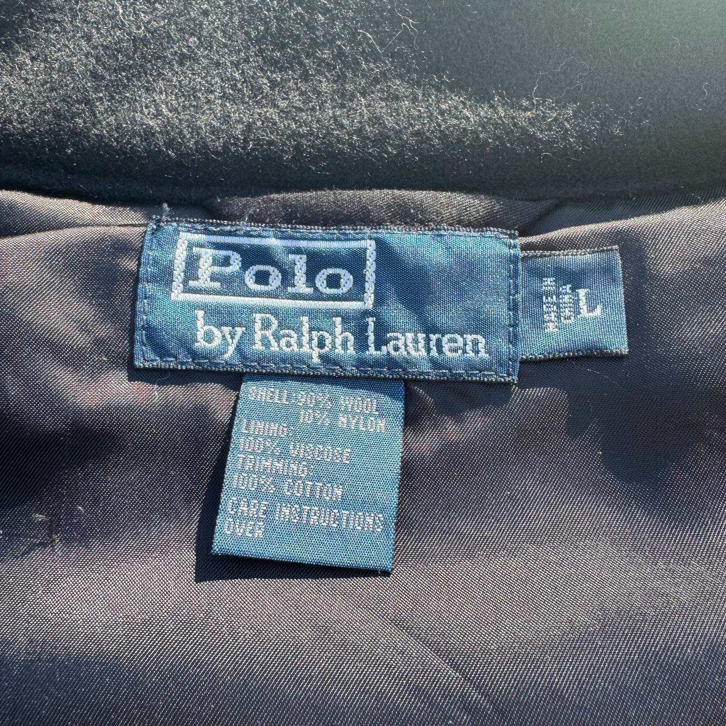 90s-00s Polo by Ralph Lauren Black Wool Harrington Jacket KiiChain Clothing