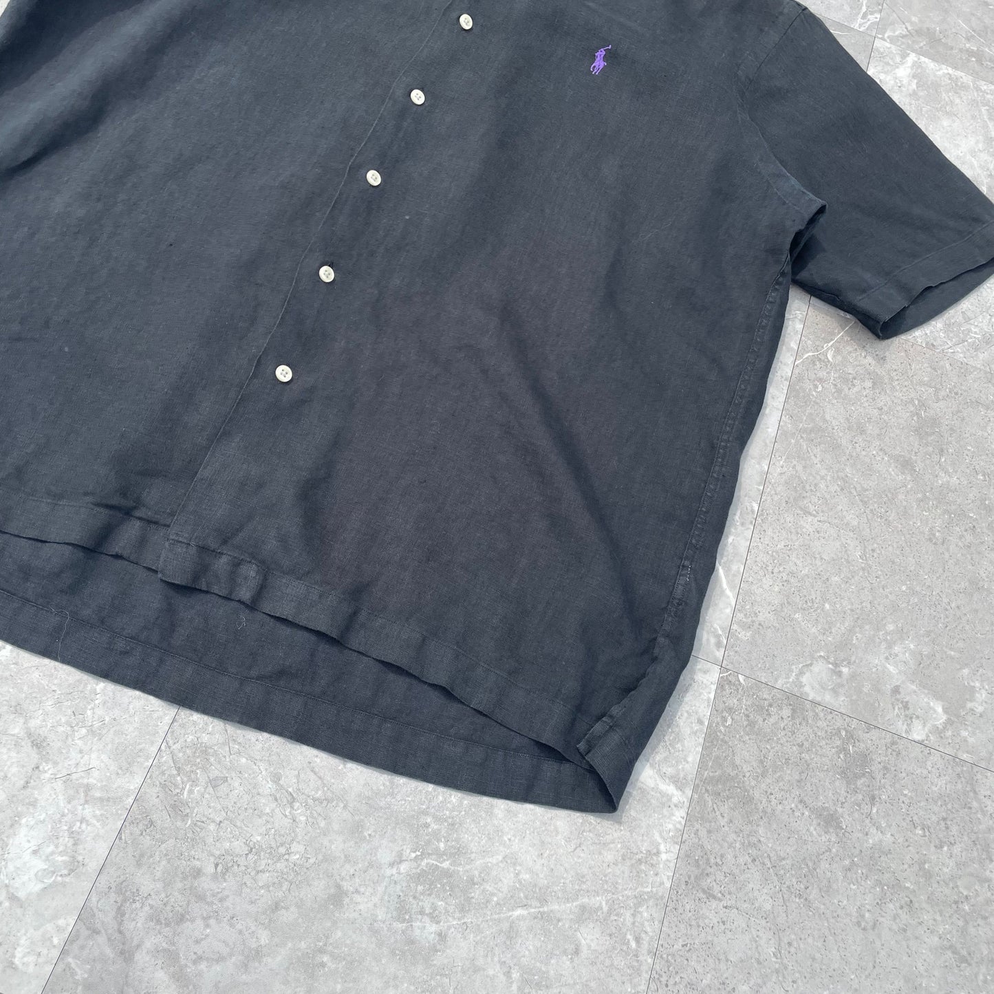 90s Ralph Lauren Caldwell Black Hawaiian Shirt KiiChain Clothing