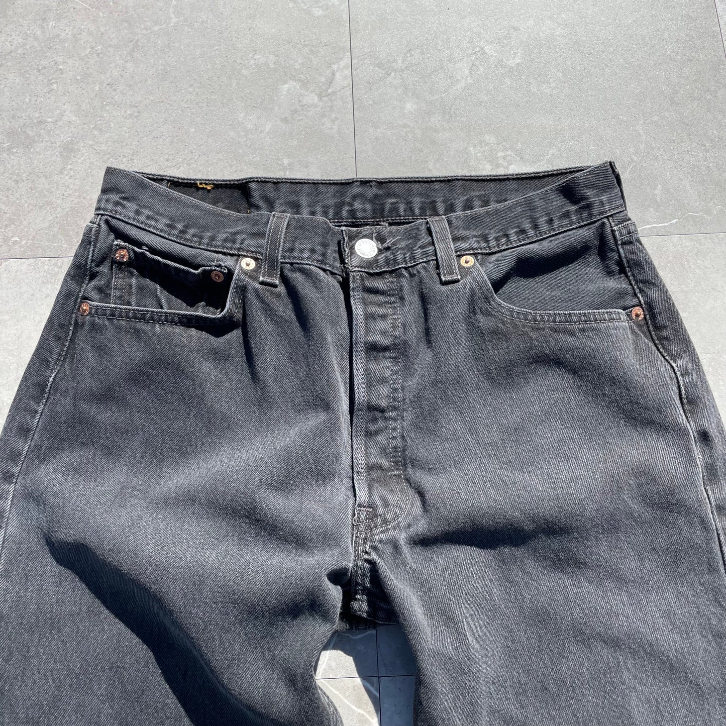 90s Levi's 501 Made in USA Black Denim 34x30 KiiChain Clothing