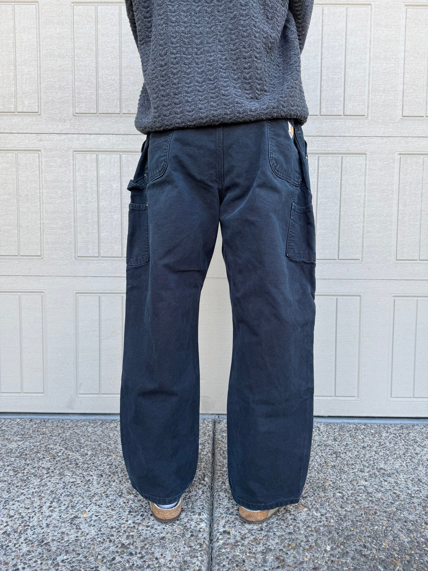 90s-00s Carhartt Made in USA Black Double Knee Work Pants 40x30 KiiChain Clothing