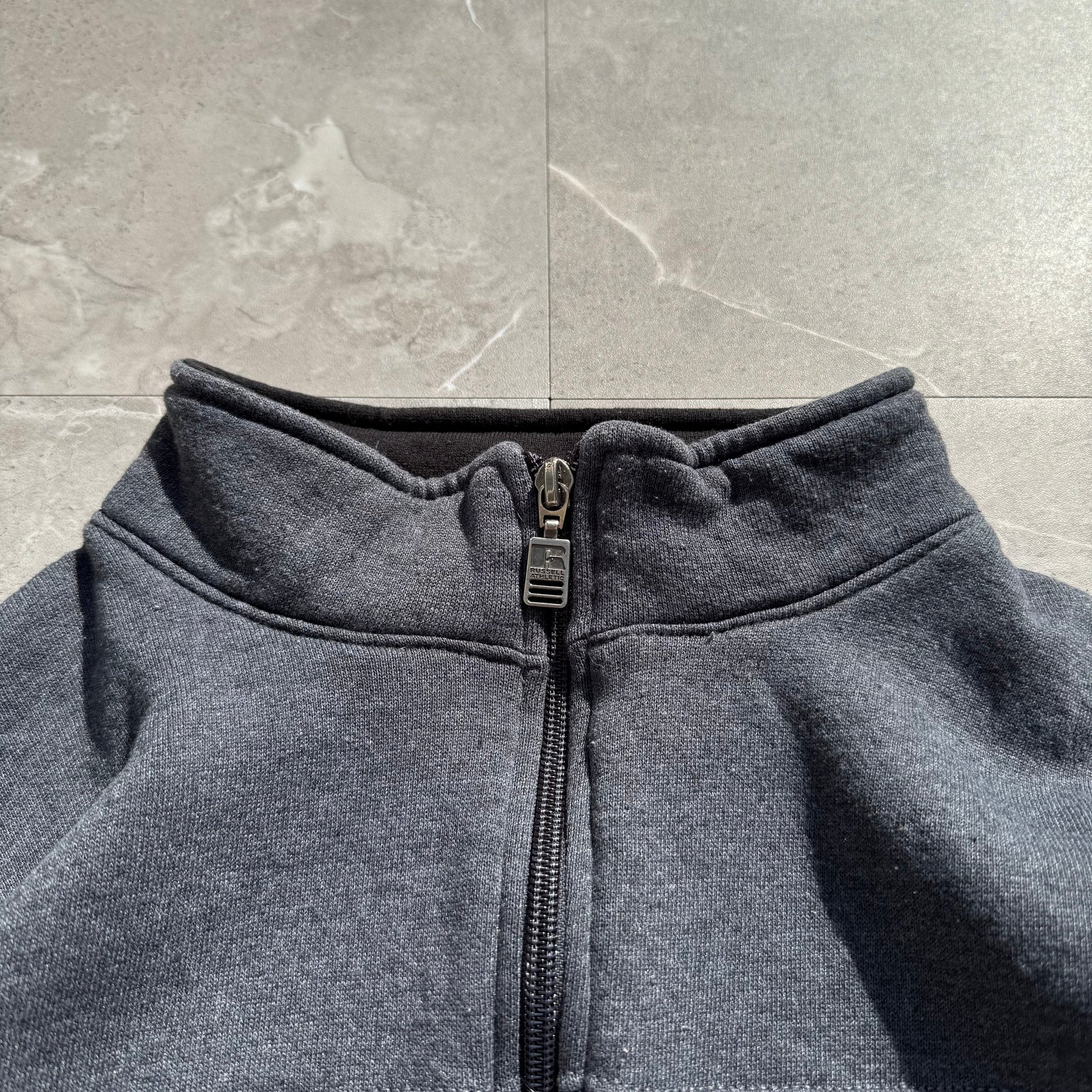 90s Russell Athletic Gray Full Zip Sweatshirt KiiChain Clothing