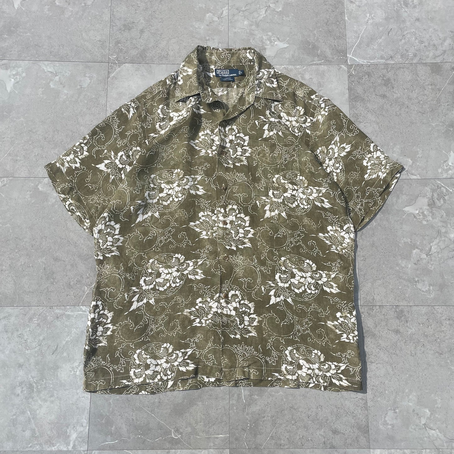 90s Ralph Lauren Lance Rare Linen Paisley Shirt (L)