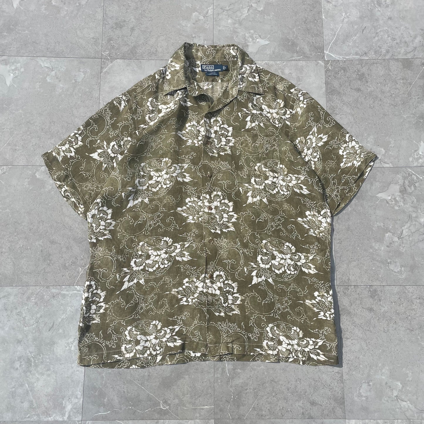 90s Ralph Lauren Lance Rare Linen Paisley Shirt (L) KiiChain Clothing