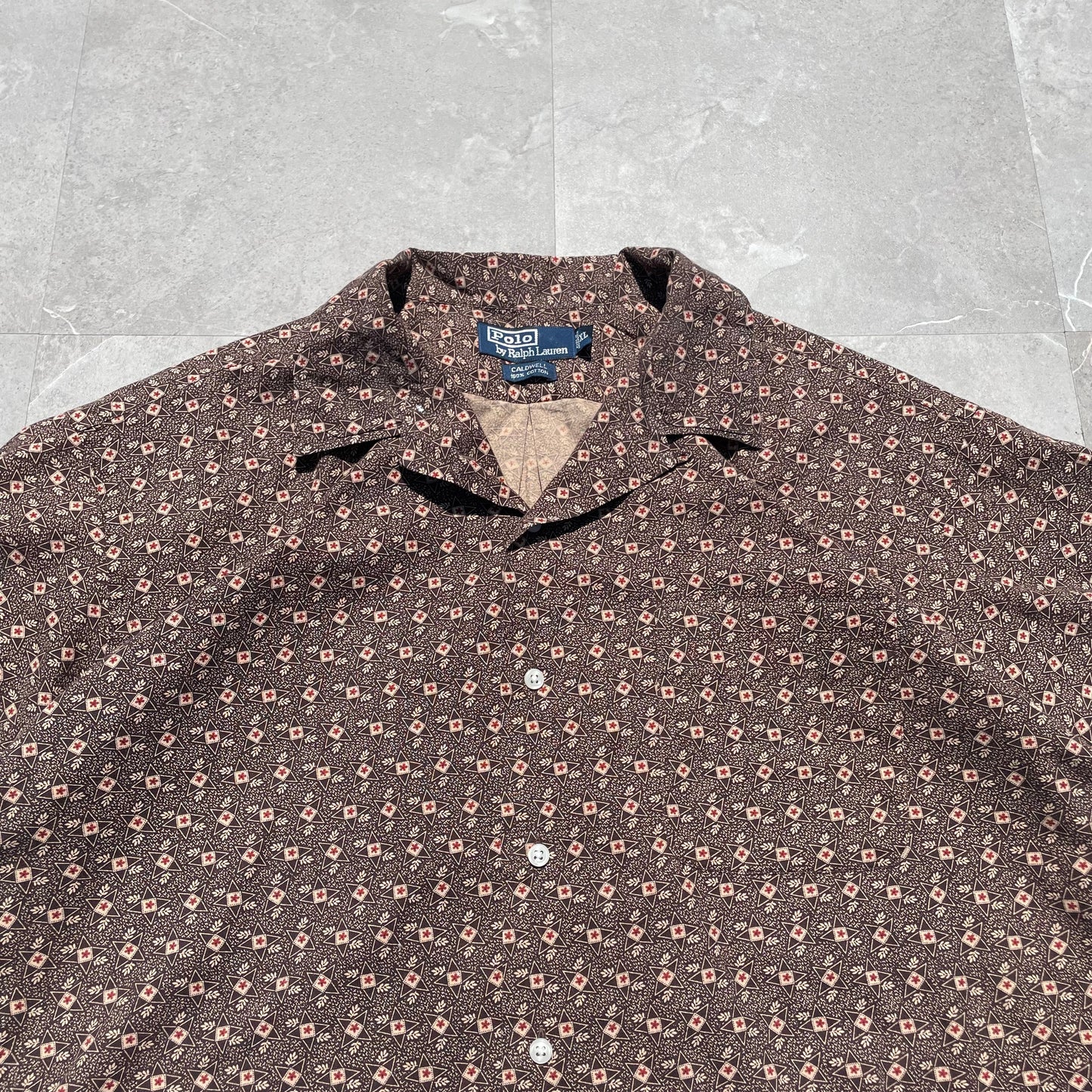 90s Ralph Lauren Caldwell Rare Brown Hawaiian Shirt KiiChain Clothing