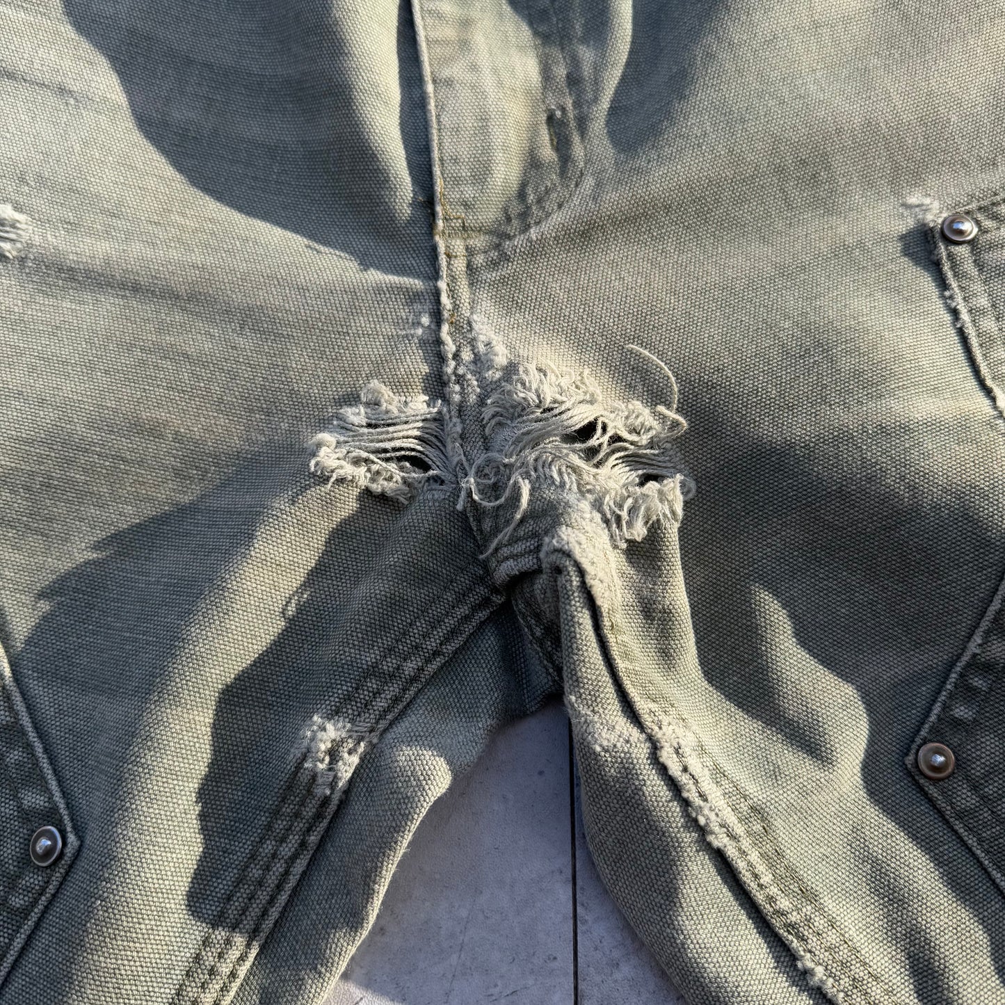 90s-00s Carhartt Moss Green Double Knee Work Pants 32x32