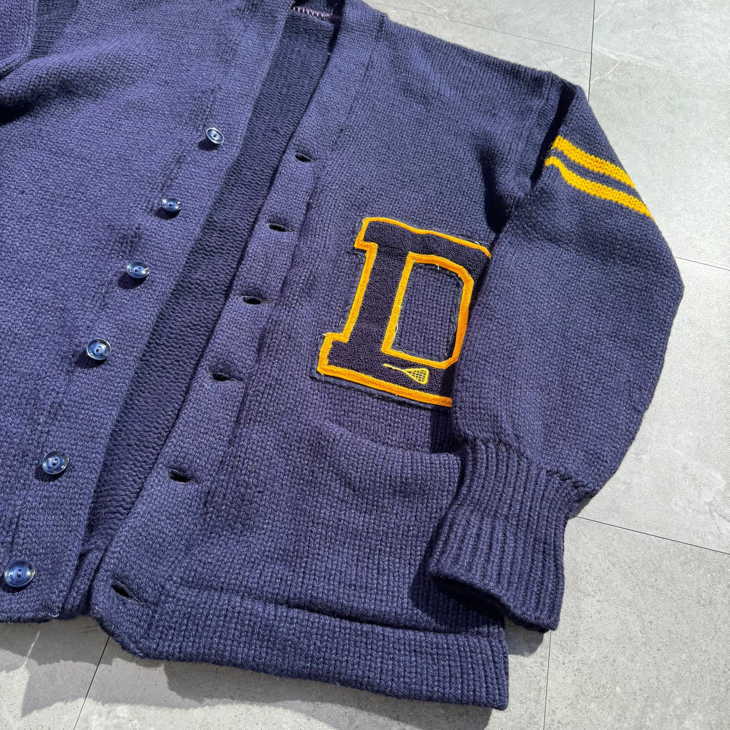 70s Vintage Varsity Lettered Wool Cardigan KiiChain Clothing