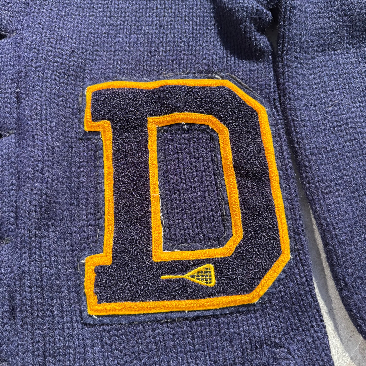 70s Vintage Varsity Lettered Wool Cardigan