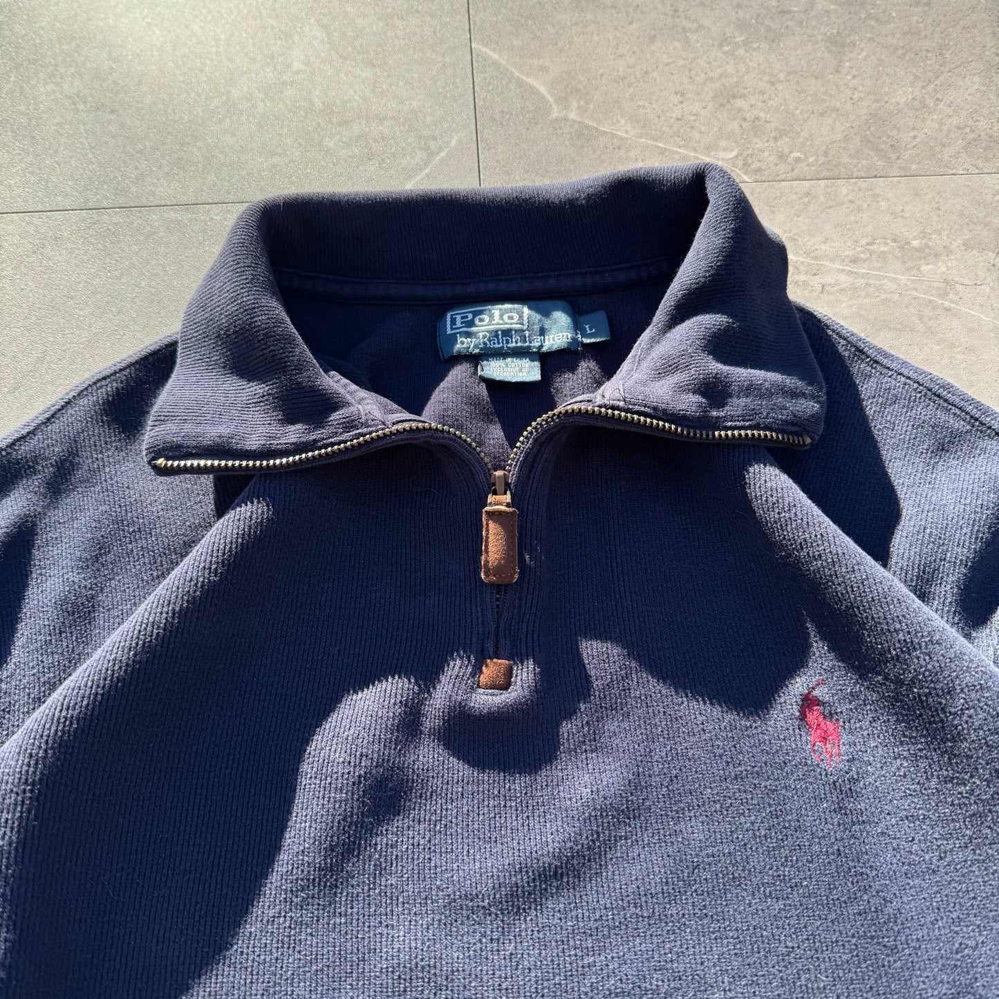 90s Polo by Ralph Lauren Navy Half-Zip Sweater KiiChain Clothing