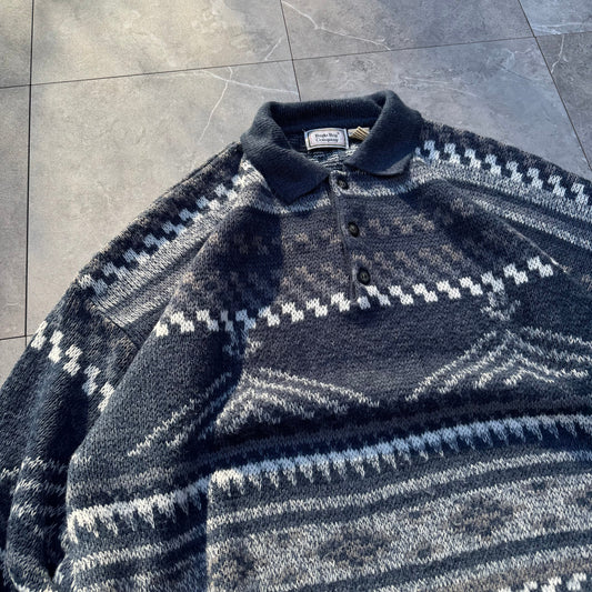 90s Bugle Boy Company Acrylic Design Knit Polo KiiChain Clothing