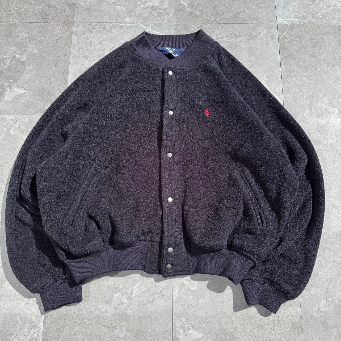 90s Polo by Ralph Lauren Snap Fleece Bomber Jacket