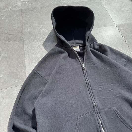 90s Lee Heavyweight Faded Black Zip-Up Hoodie KiiChain Clothing