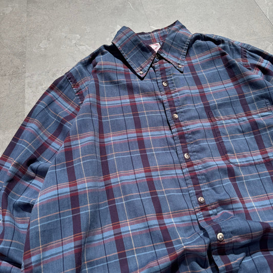 90s Brooks Brothers Made in USA Navy Checkered Button Down Shirt KiiChain Clothing