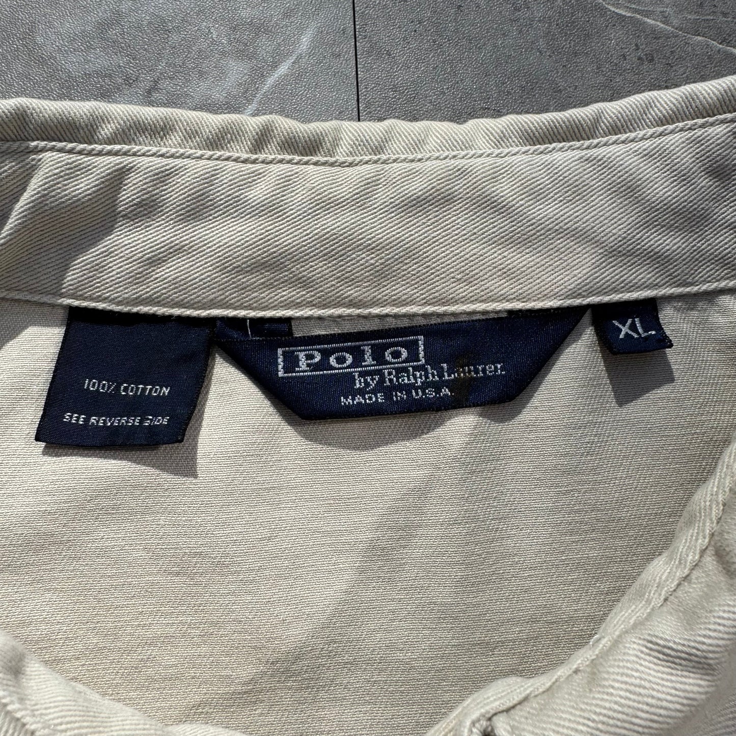 90s Polo by Ralph Lauren Cotton Made in USA Cream Swing Top Jacket KiiChain Clothing