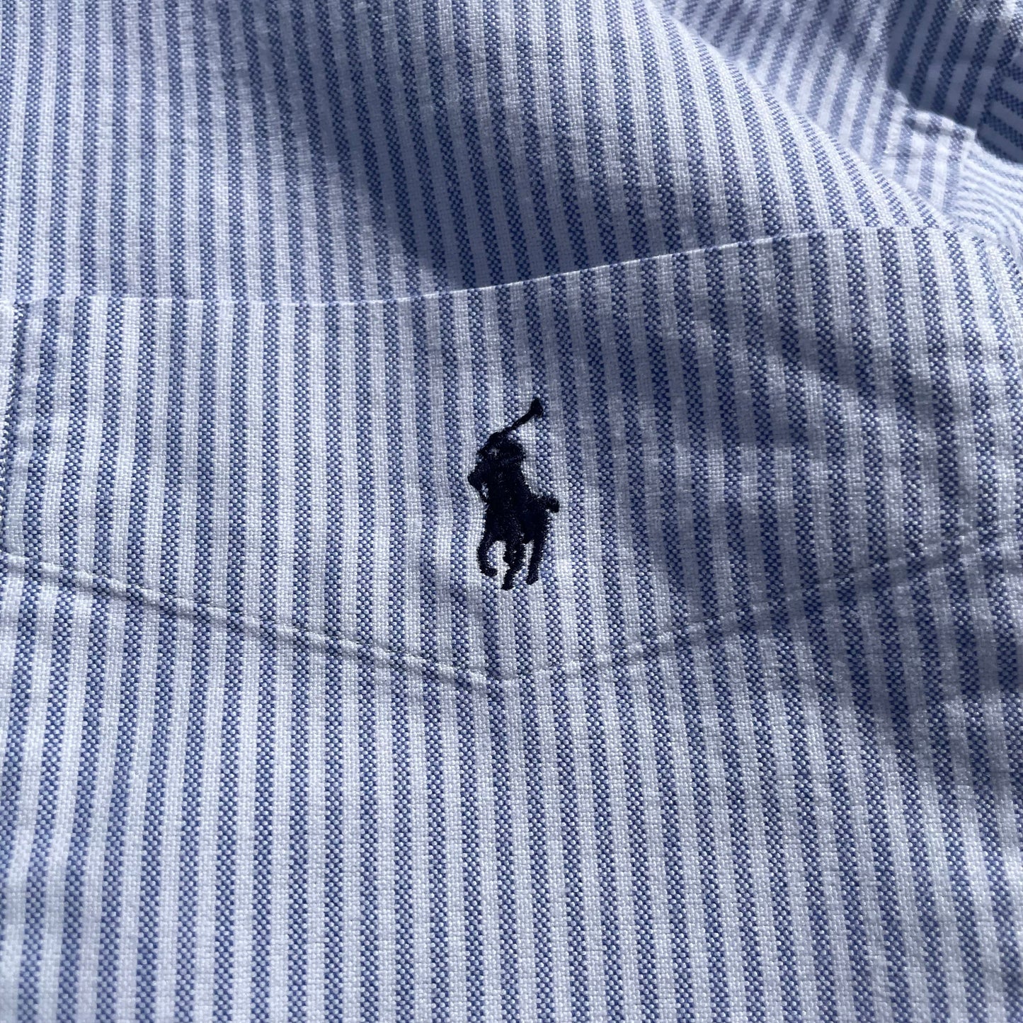 90s-00s Ralph Lauren “Big Shirt Blue Striped Shirt KiiChain Clothing