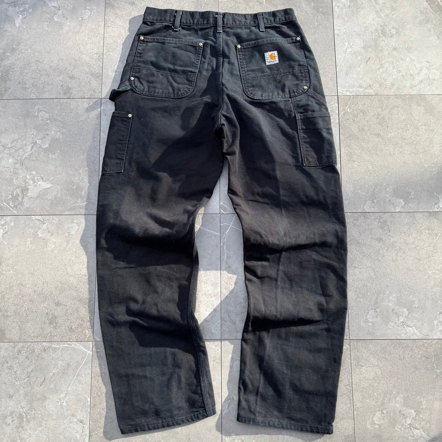 90s Carhartt Made in USA Black Double Knee Work Pants 33x32 KiiChain Clothing