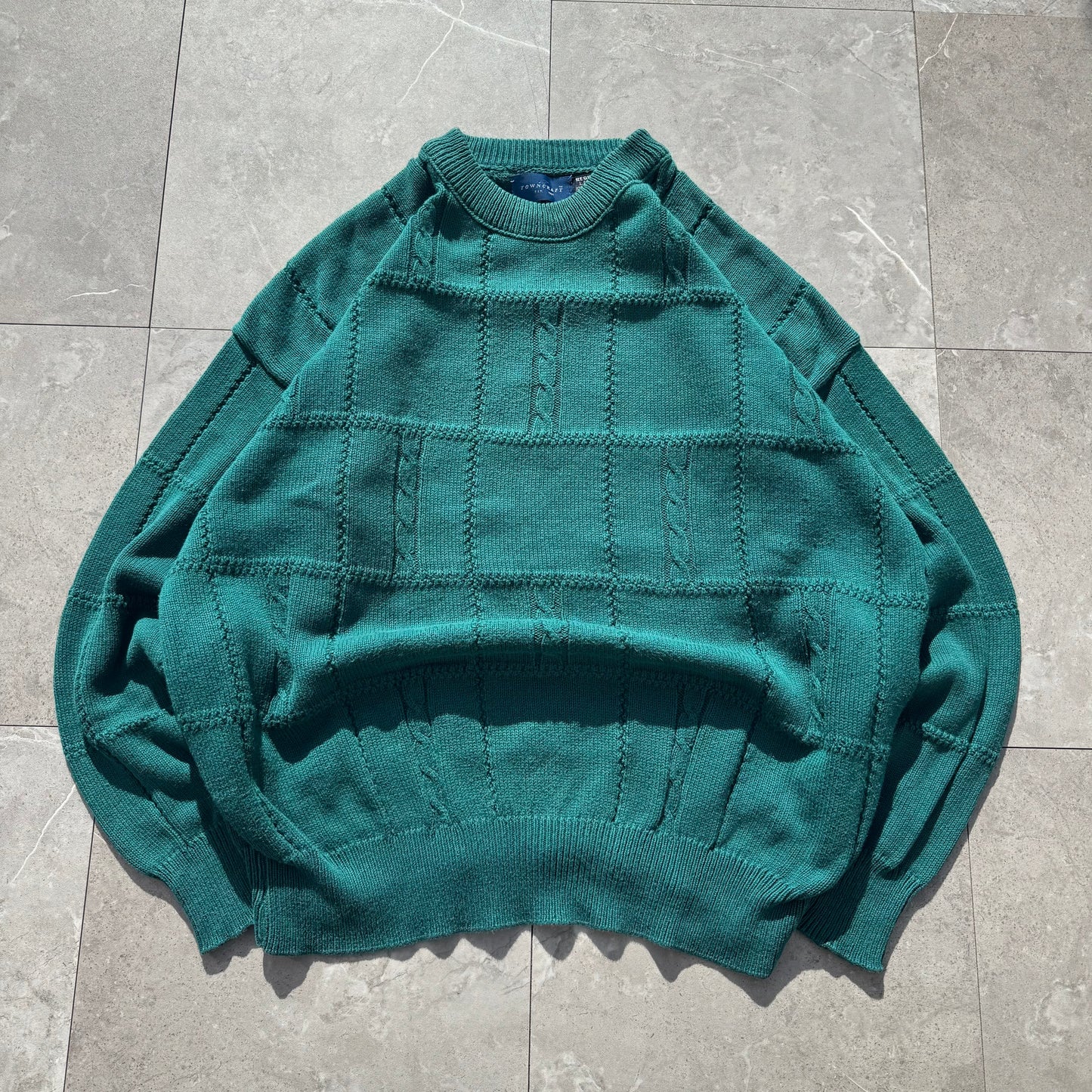 90s Towncraft Made in USA Green Cotton Design Knit KiiChain Clothing