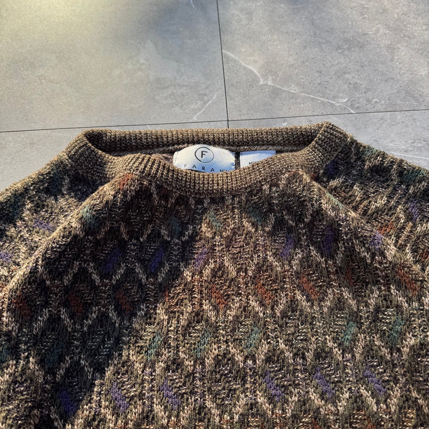 90s Farah Acrylic Design Knit KiiChain Clothing