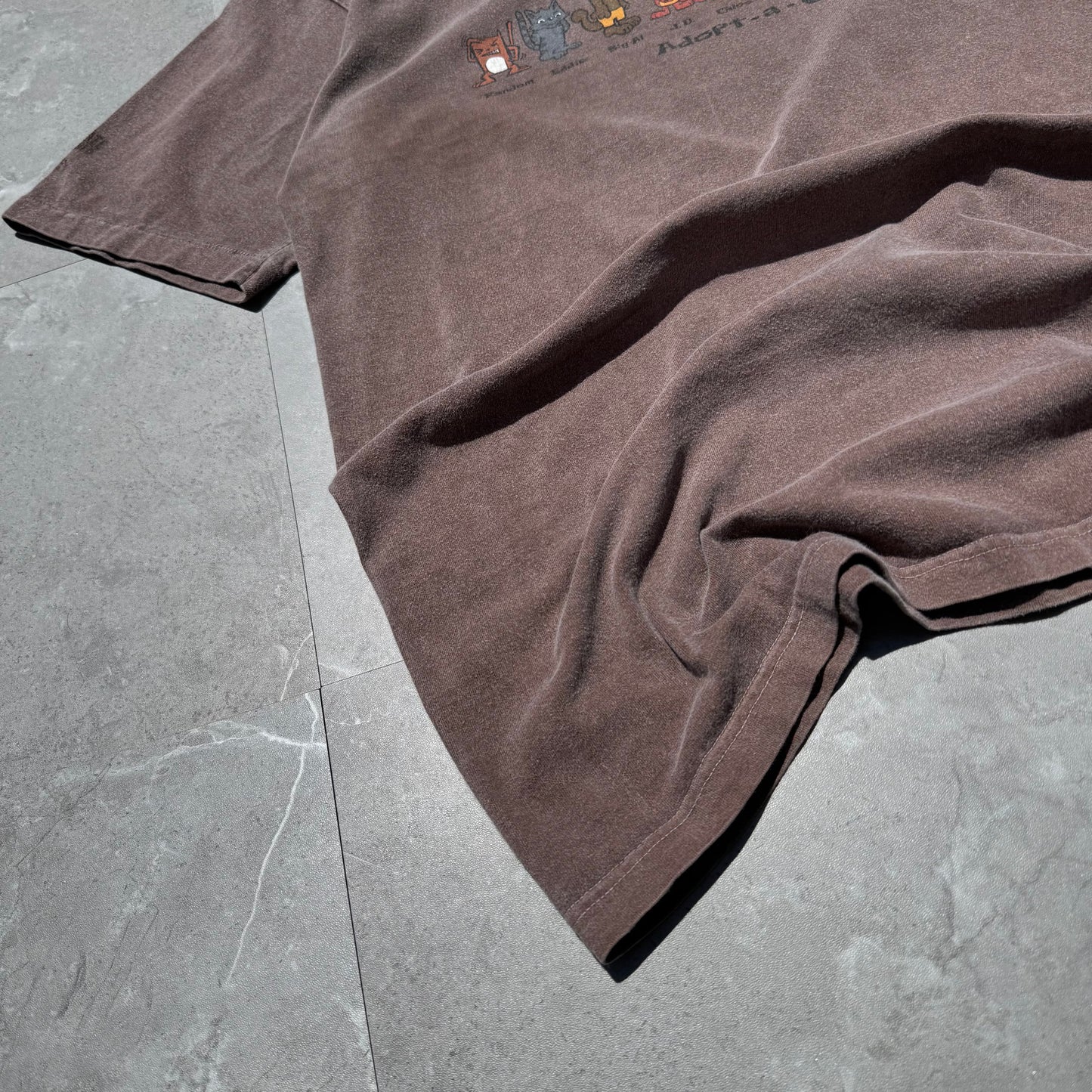 90s Crazy Shirts Adopt a Cat Faded Brown Tee KiiChain Clothing