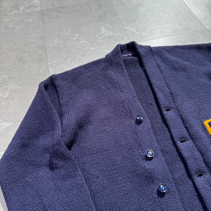 70s Vintage Varsity Lettered Wool Cardigan