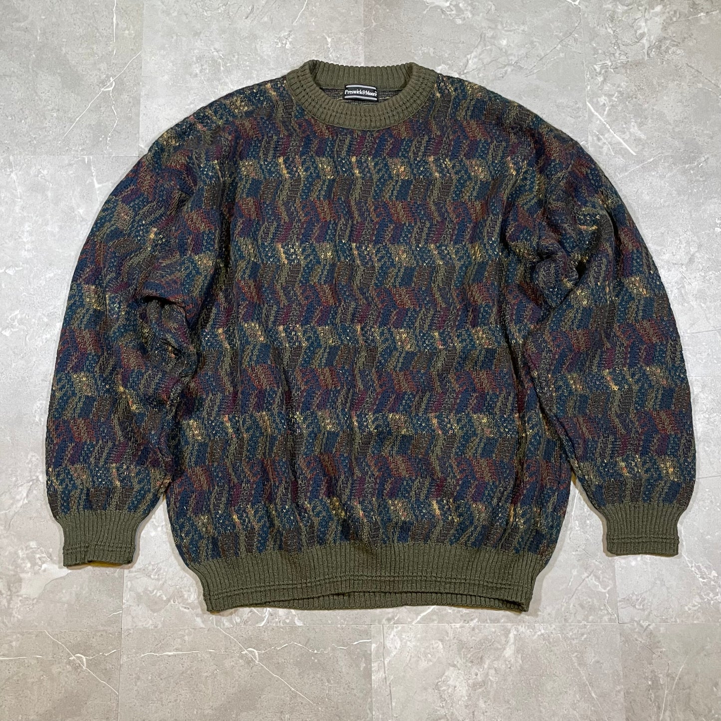 90s Preswick & Moore Wool-Blend Design Knit