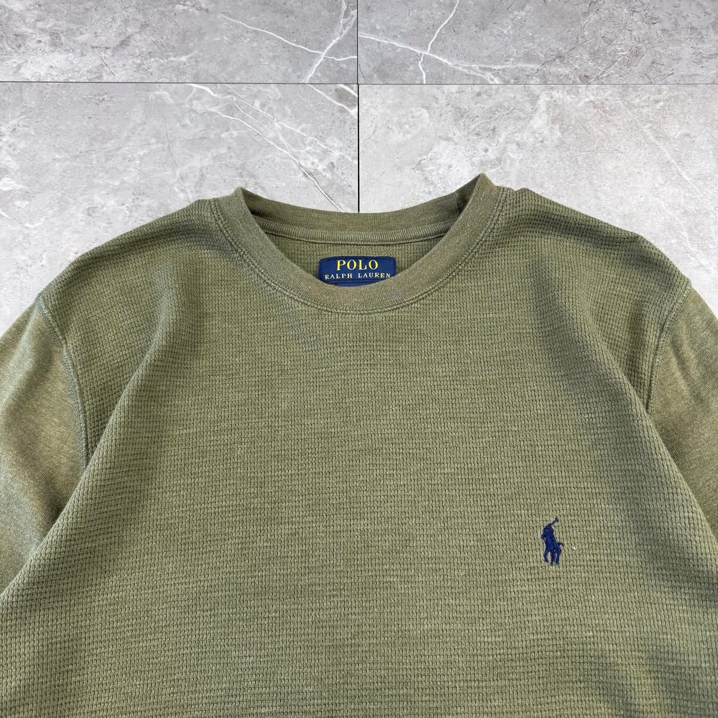 00s~ Polo Ralph Lauren Olive Green Long Sleeve Thermal