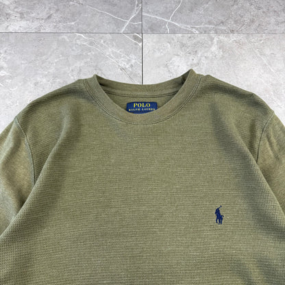 00s~ Polo Ralph Lauren Olive Green Long Sleeve Thermal