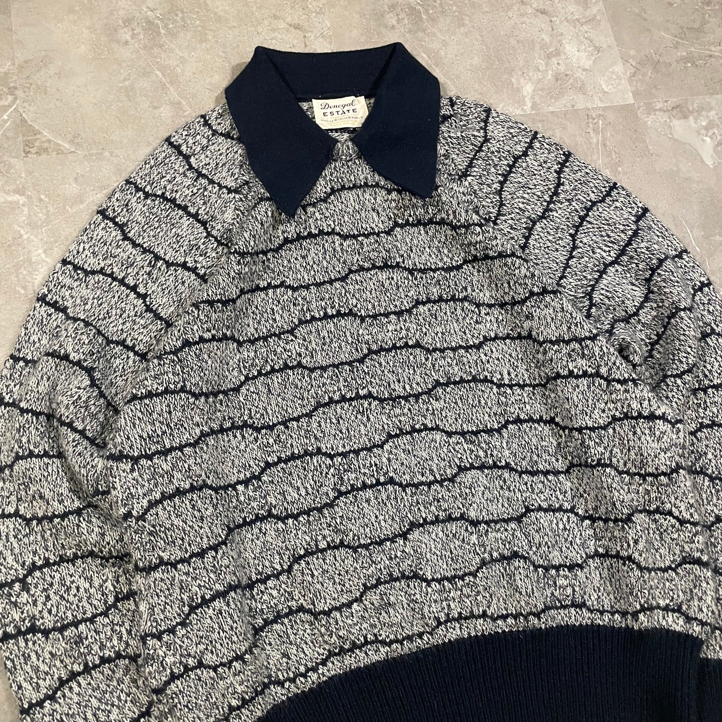 70s-80s Donegal Estate Made in USA Knitted Polo Sweater