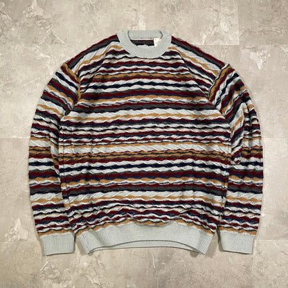 00s Unknown Italian Wool-Blend 3D Design Knitted Sweater