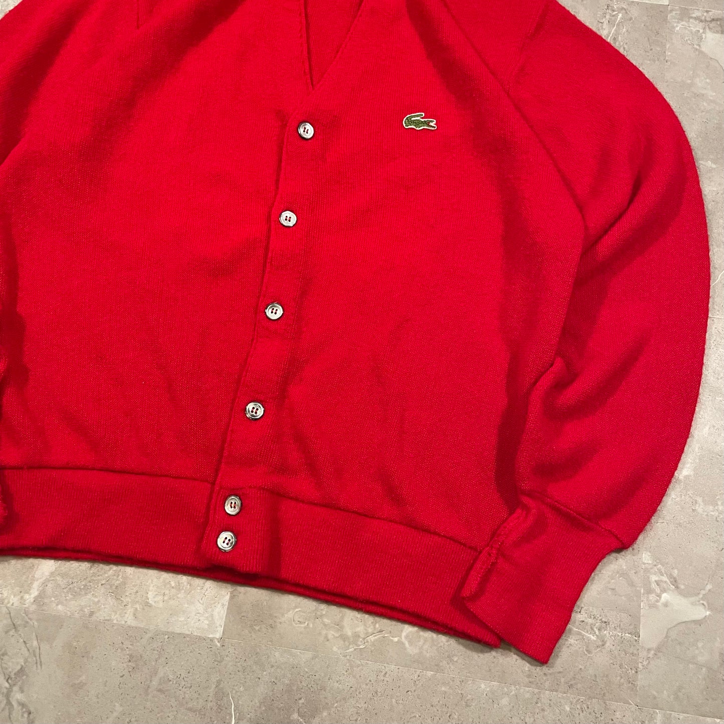 80s Izod Lacoste Made in USA Acrylic Cardigan