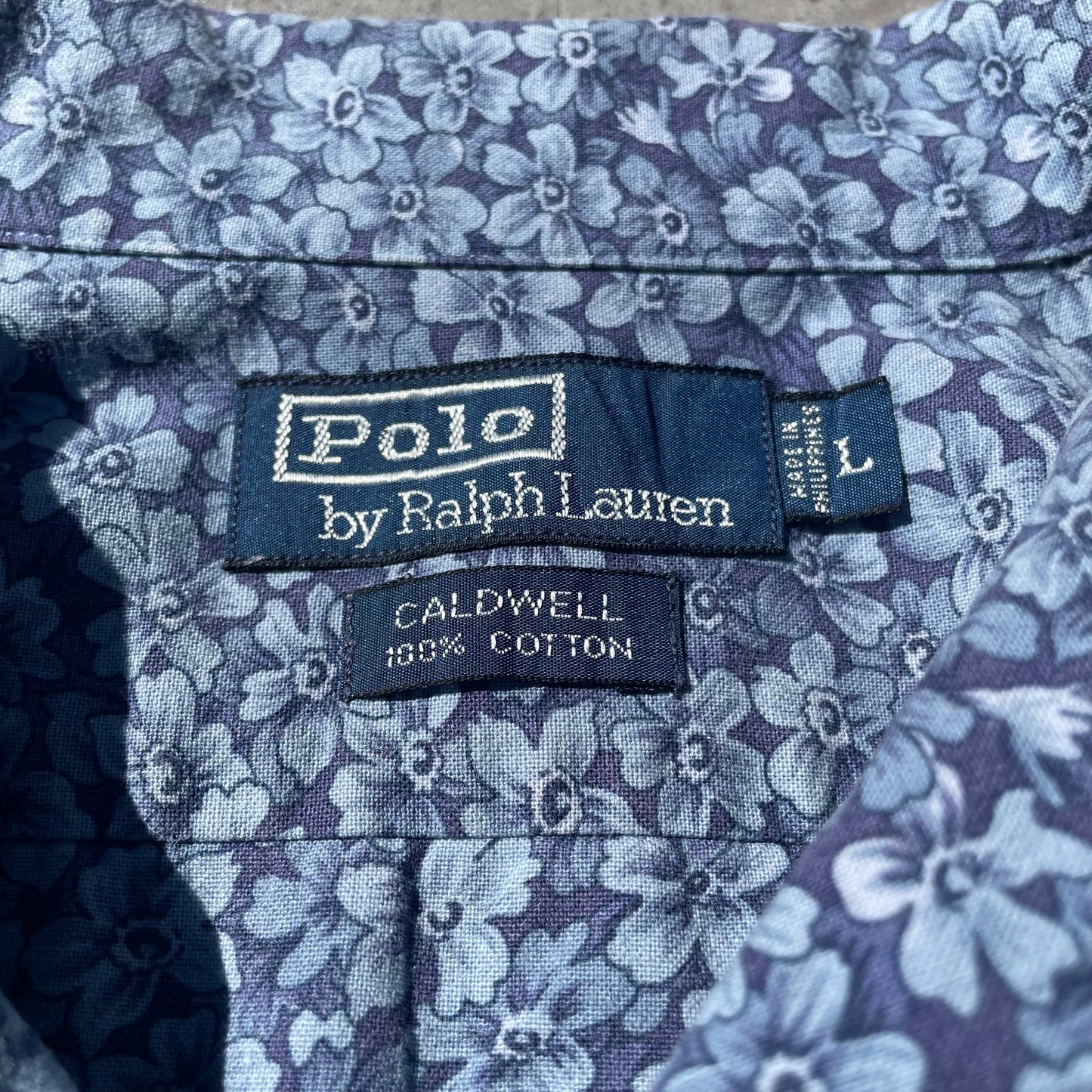 90s Ralph Lauren Caldwell Blue Floral Hawaiian Shirt